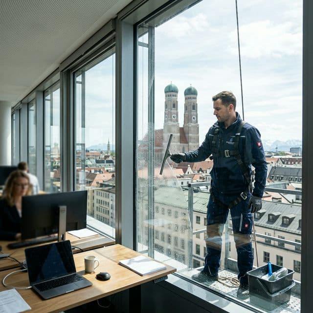 Glasreinigung München mit Blick auf die Frauenkirche